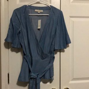 Loft Ann Taylor baby blue top